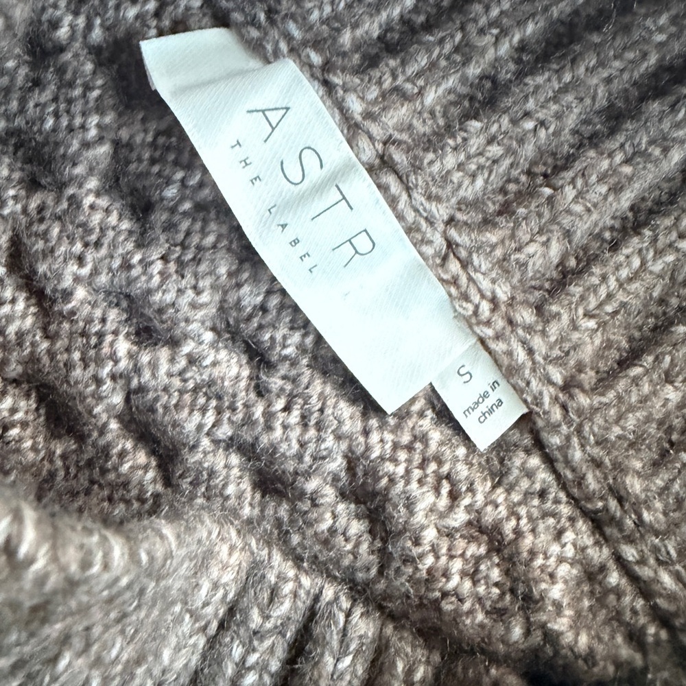 ASTR The Label Sweater Shrug Cable Knit Wool Blend Sz S‎ Chocolate Brown Cottage - Picture 9 of 16